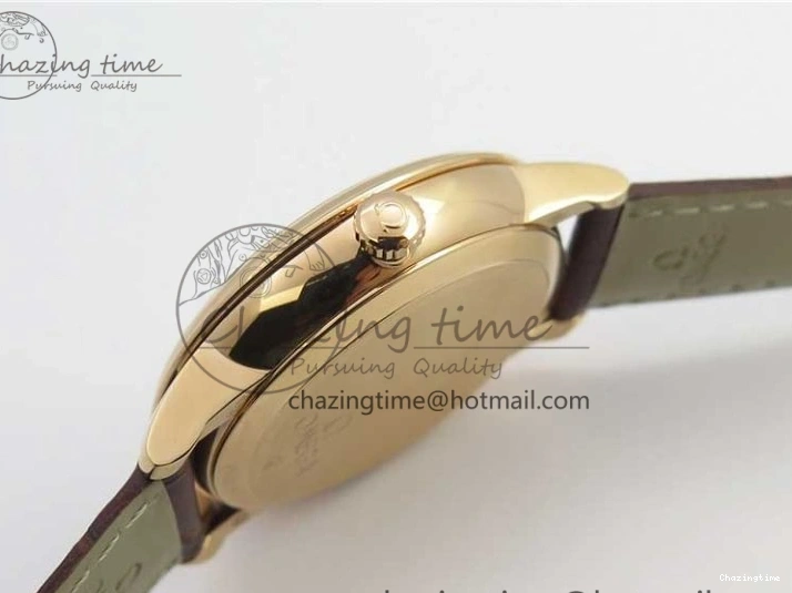 0422 De Ville Prestige Real PR RG ZF 1:1 Best Edition White Dial on Brown Leather Strap MIYOTA HighPerformance 7939